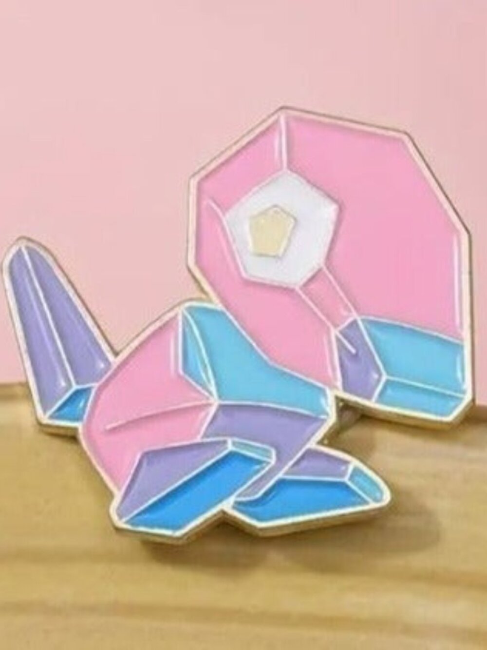 Adorable Pokémon Porygon Enamel Pin - Cute Digital Duck Collector's Item